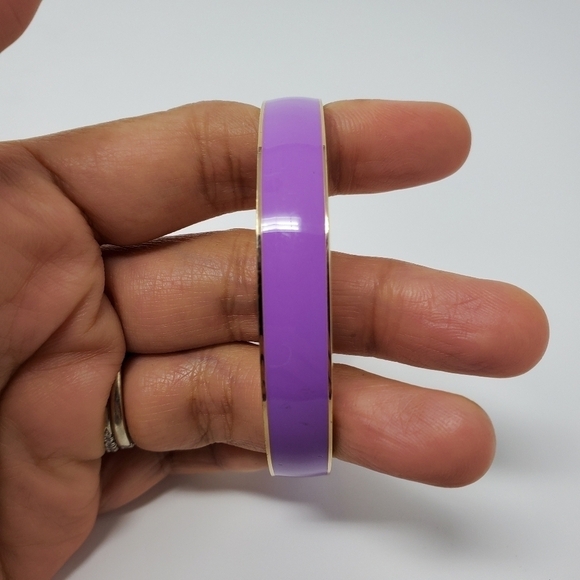 J. Crew Lavender Bangle Bracelet Gold Tone SALE - Picture 3 of 3